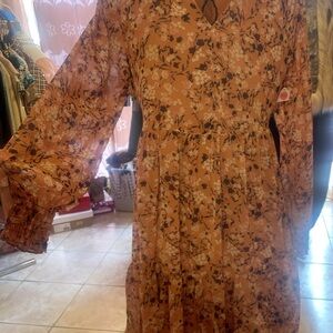 Floral Orange Dress